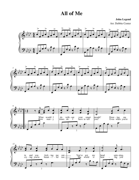 john legend all of me piano sheet music