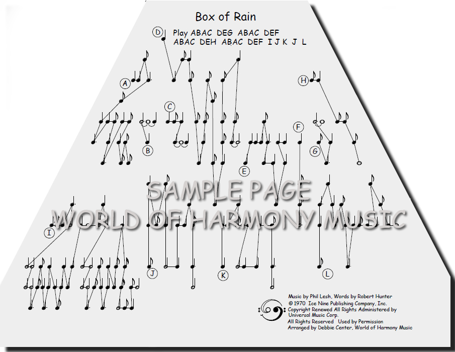 Lap harp music sheets