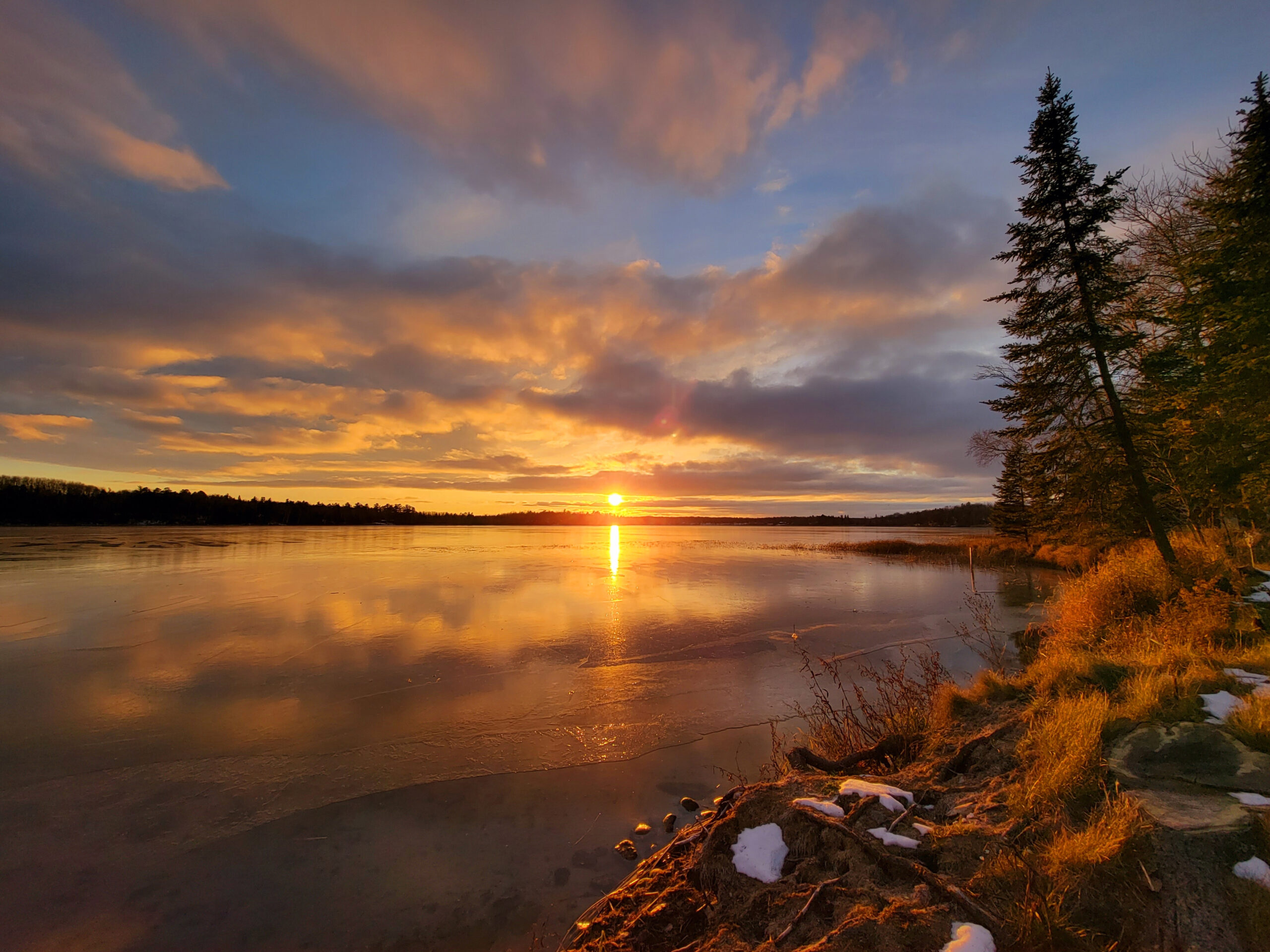Lake Sunrises Sunsets -- Frozen Sunset on November 24, 2021