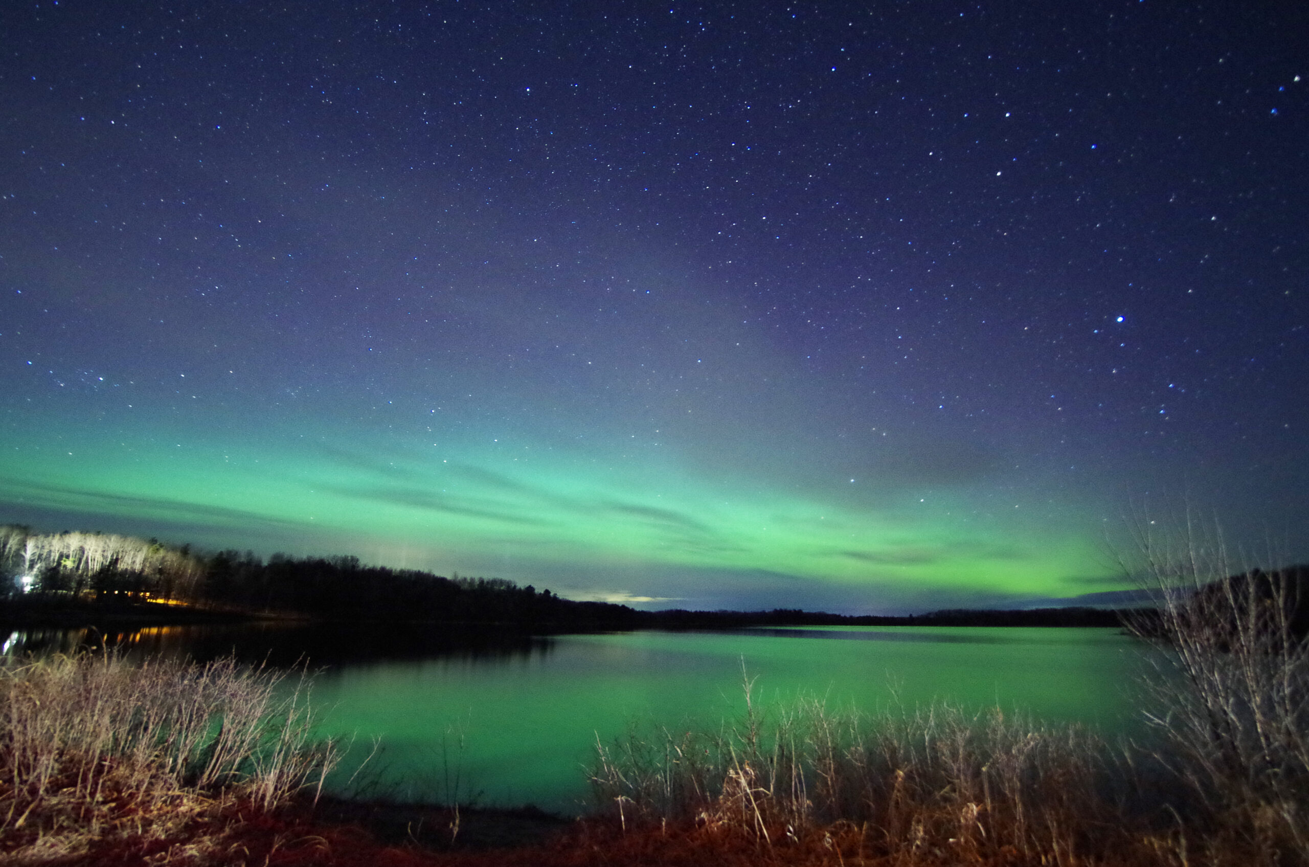 Night Sky -- Aurora on April 16, 2021 in Nevis, Minnesota