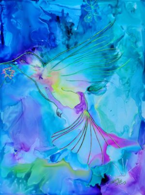 Artwork Note Card -- Hummingbird