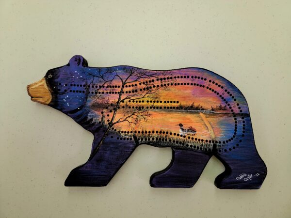 Sunset Over Loon Cribbage Bear, Ready for Delivery $80 ~ SOLD