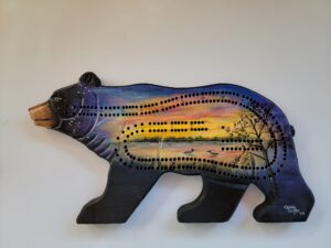 Nacreous Clouds Cribbage Bear, Ready for Delivery $80 ~ SOLD!